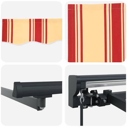 Uitschuifbare Luifel En Geel, Oranje En Wit (Anthraciet Frame)