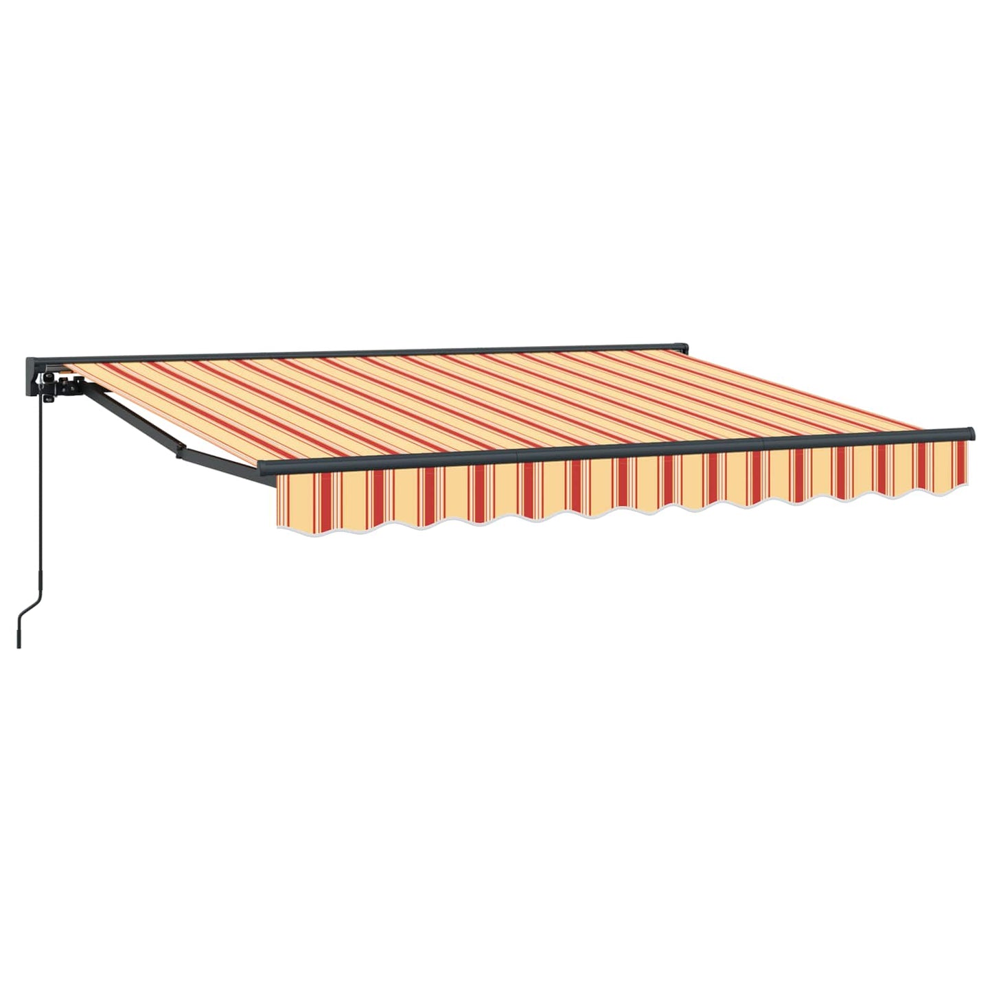 Uitschuifbare Luifel En Geel, Oranje En Wit (Anthraciet Frame)