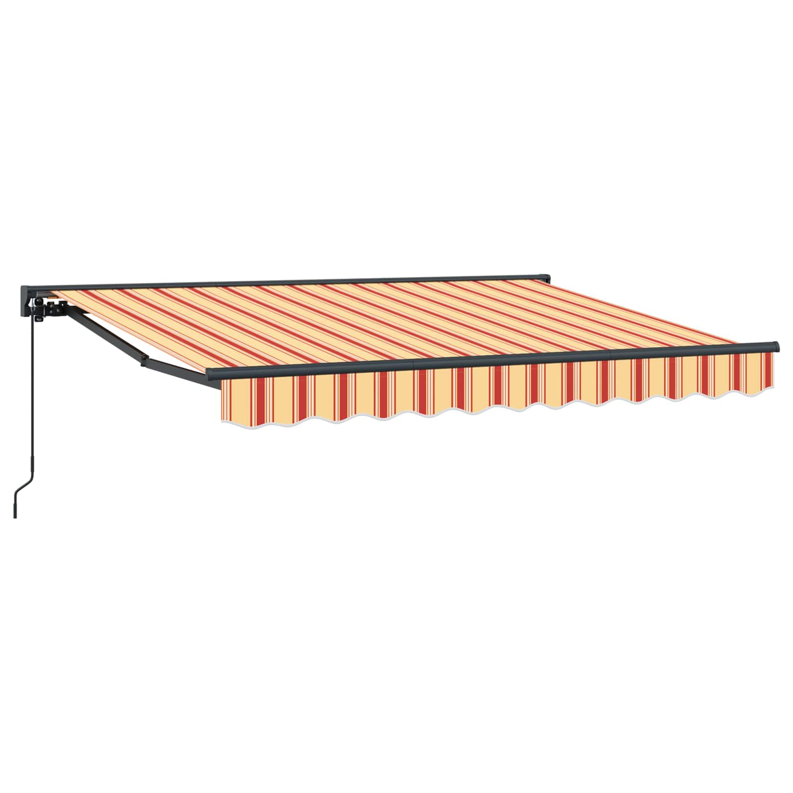 Uitschuifbare Luifel En Geel, Oranje En Wit (Anthraciet Frame)