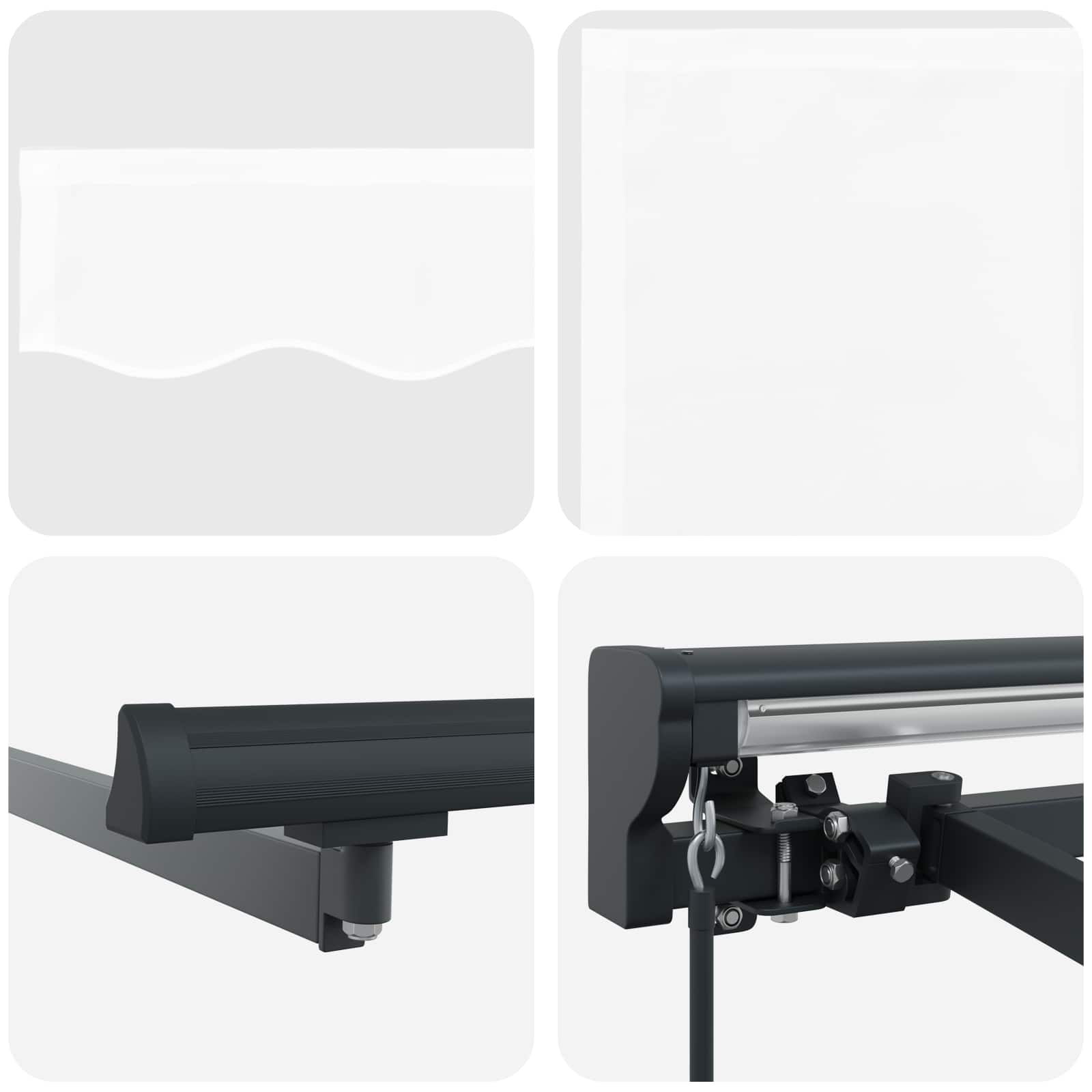 Handmatig Uitschuifbare Luifel Wit 3 X 2 M Beige (Anthraciet Frame)