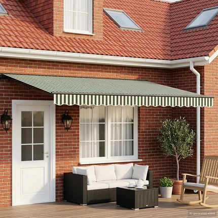 Zijde Frame En 300 X 250 Cm Polyester Met Pu-Coating Groen En Wit (Anthraciet Frame)