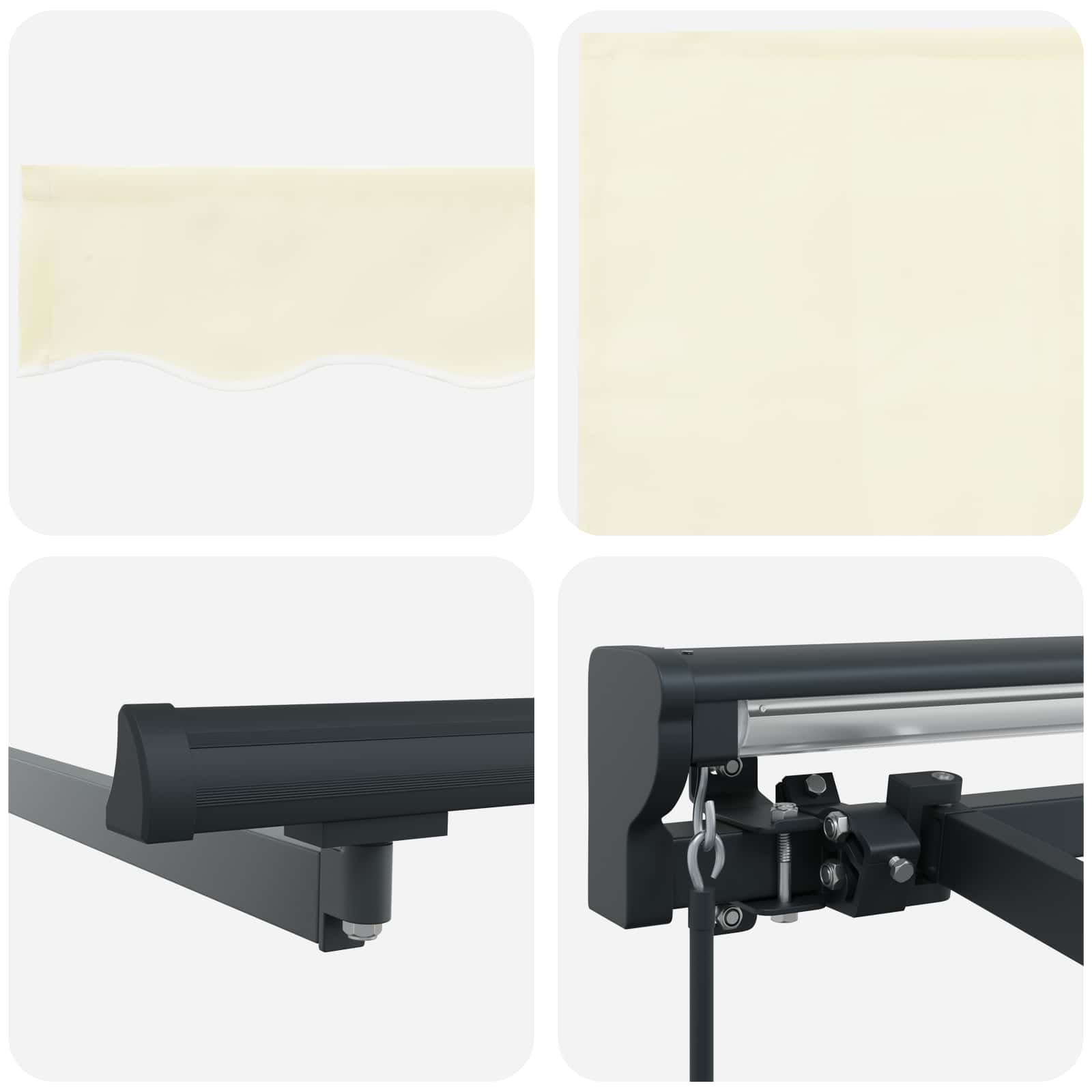 Uitschuifbare Luifel Crèmekleurig Crème (Anthraciet Frame)