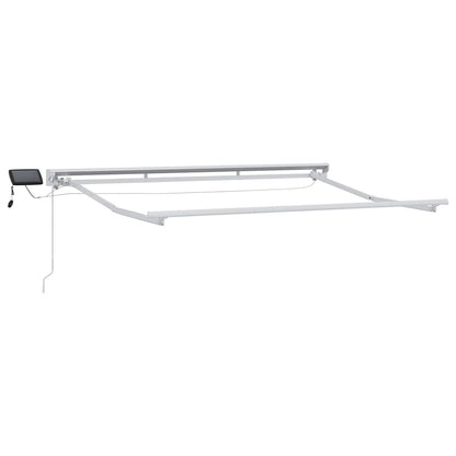 Handmatige Luifelhouder Met Led's Wit 3 X 2 M Groen En Wit (Anthraciet Frame)