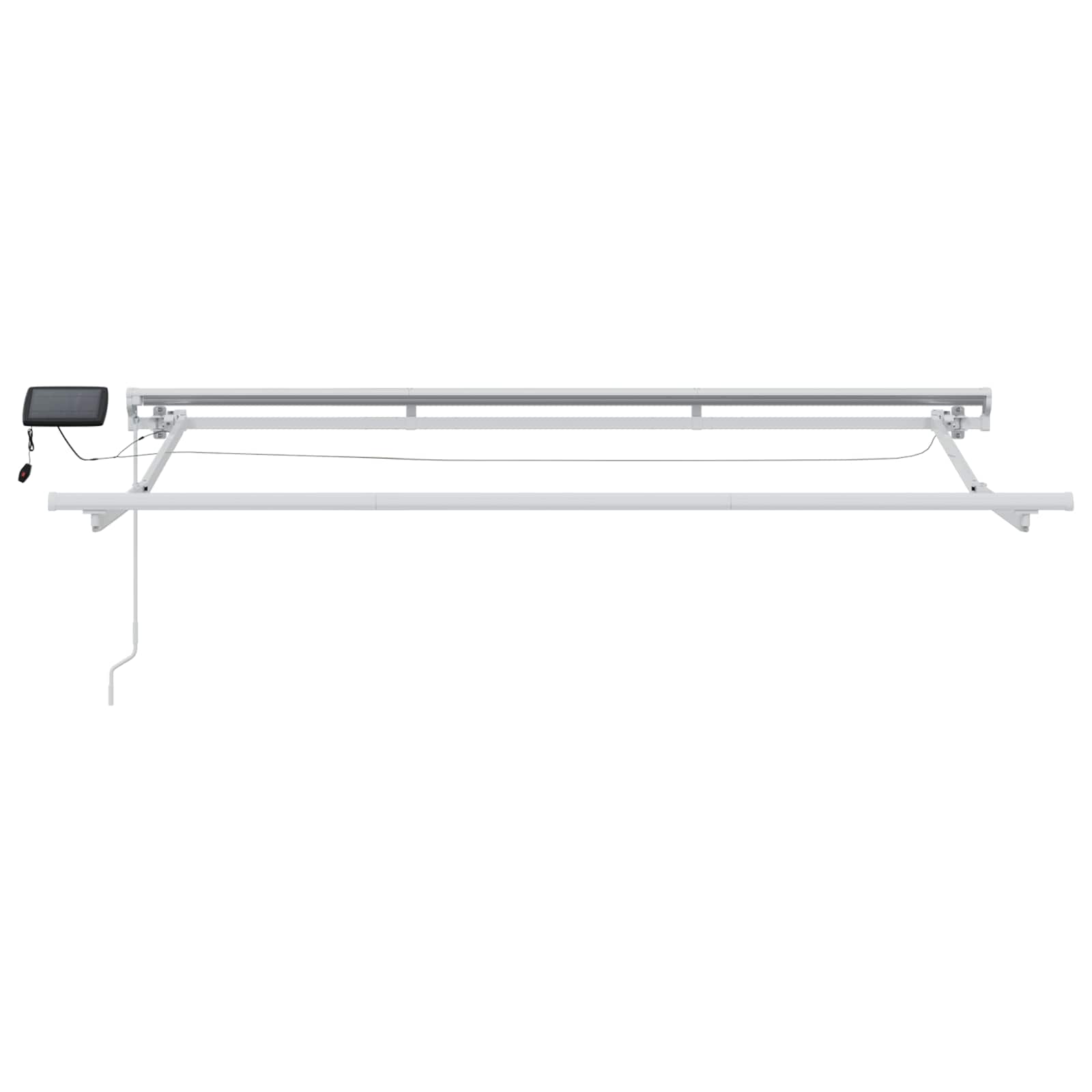 Handmatige Luifelhouder Met Led's Wit 3 X 2 M Groen En Wit (Anthraciet Frame)