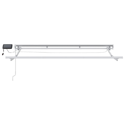 Handmatige Luifelhouder Met Led's Wit 3 X 2 M Groen En Wit (Anthraciet Frame)