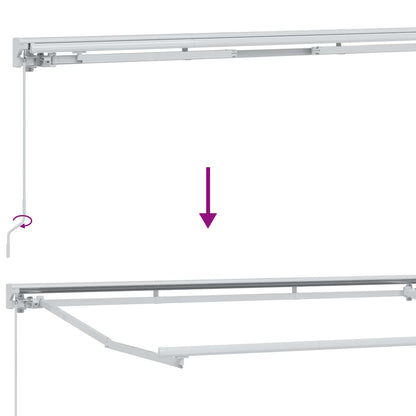 Handmatige Luifelhouder Met Led's Wit 3 X 2 M Groen En Wit (Anthraciet Frame)