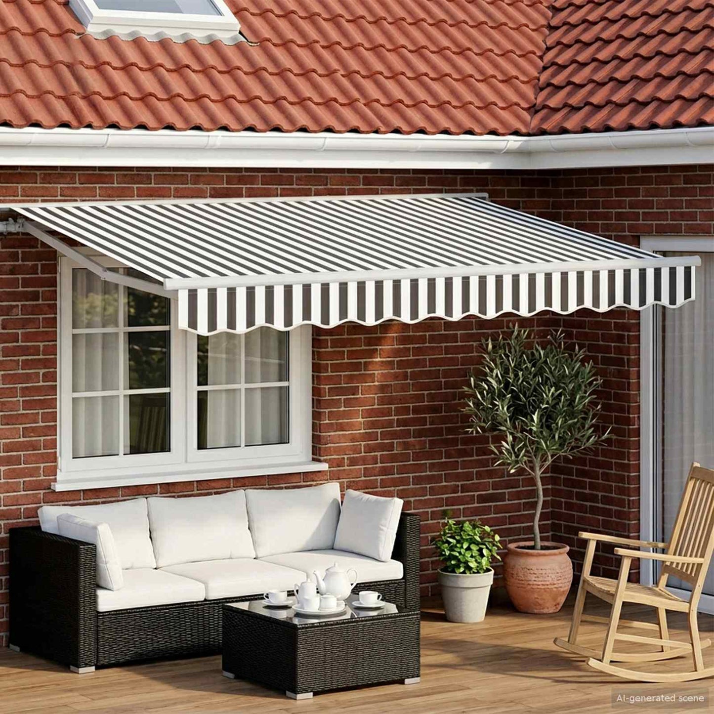Handmatige Luifelhouder Met Led's Taupe