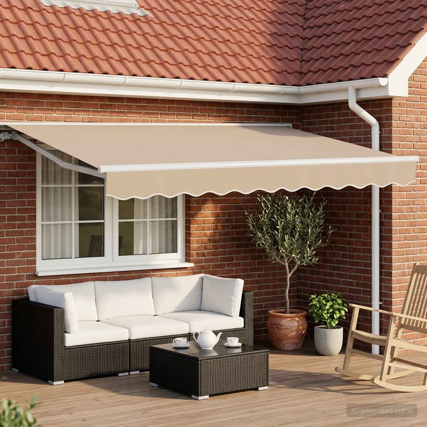 Handmatige Luifelhouder Met Led's Taupe
