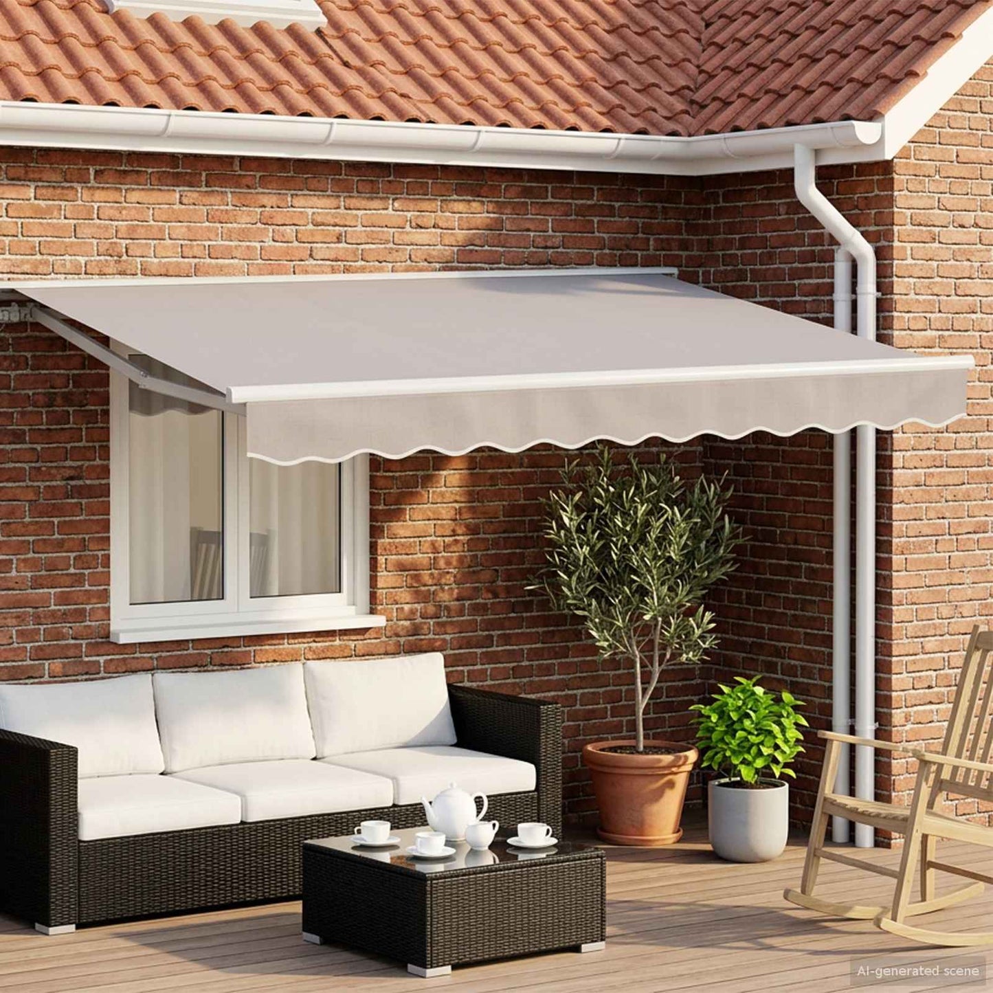 Handmatige Luifelhouder Met Led's Taupe