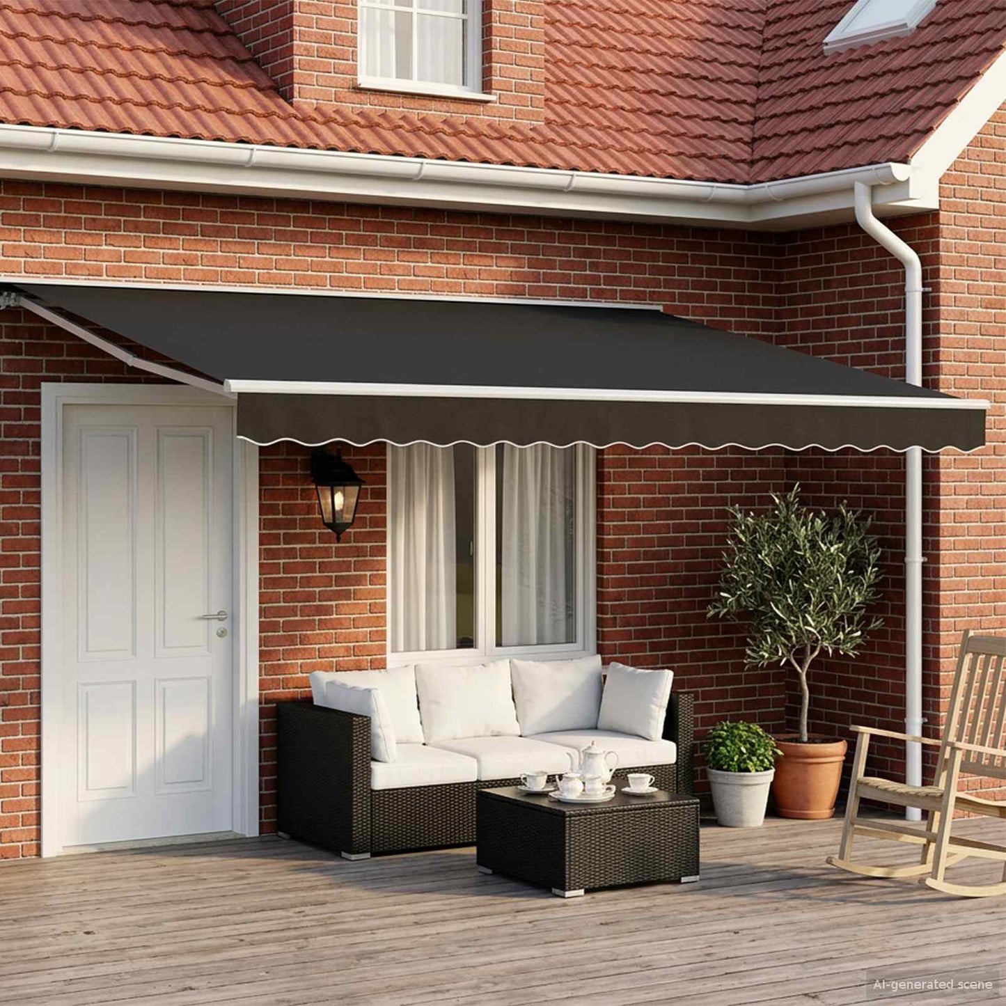 Handmatige Luifelhouder Met Led's Taupe