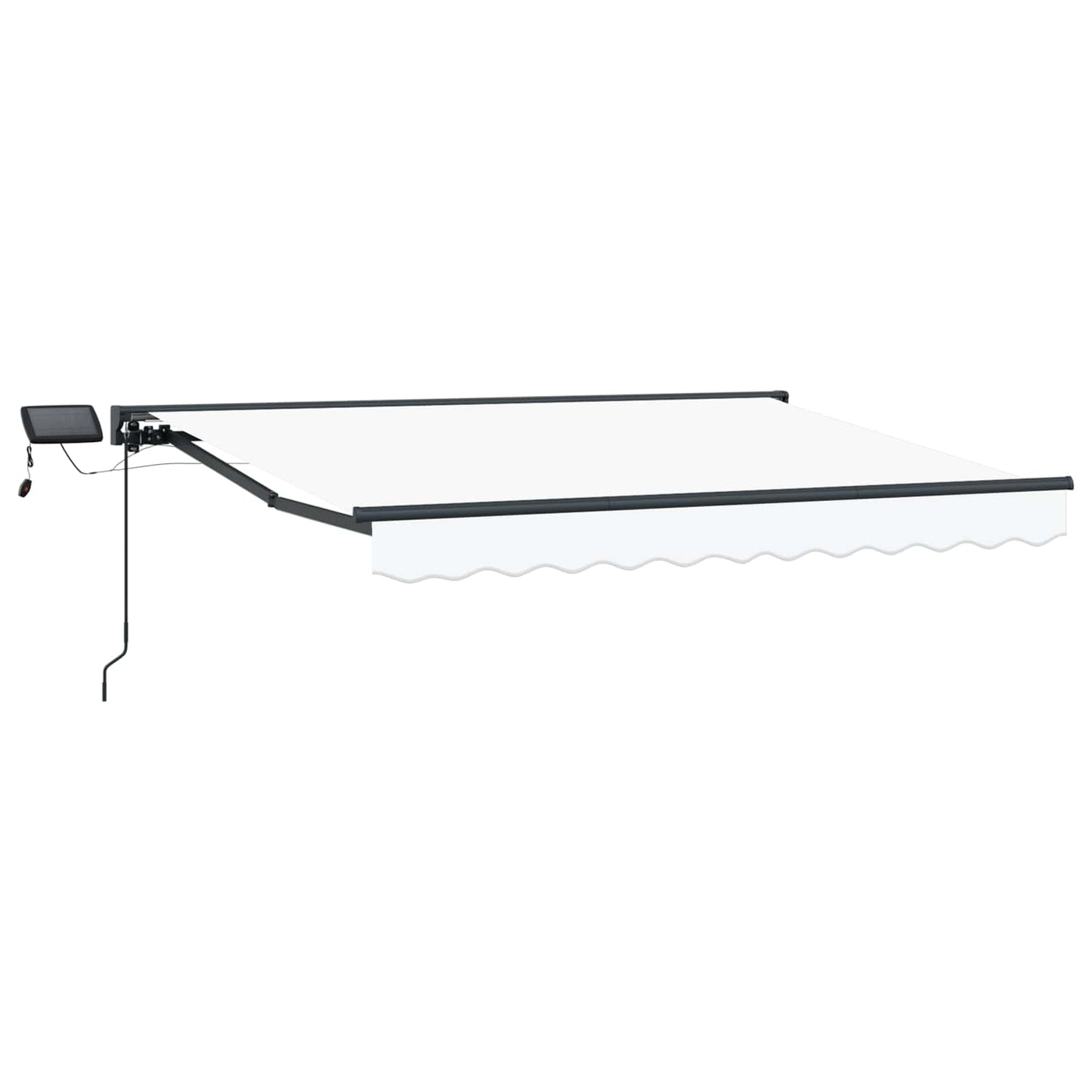 Handmatige Luifelhouder Met Led's 3 X 2 M Groen En Wit (Anthraciet Frame)