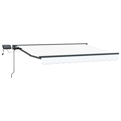 Handmatige Luifelhouder Met Led's 3 X 2 M Groen En Wit (Anthraciet Frame)