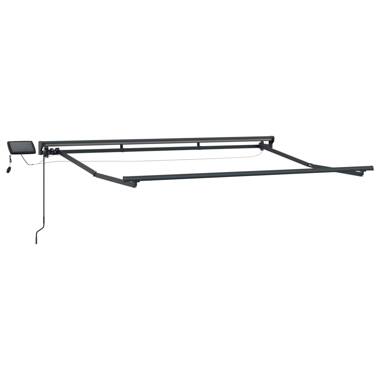 Handmatige Luifelhouder Met Led's 3 X 2 M Groen En Wit (Anthraciet Frame)
