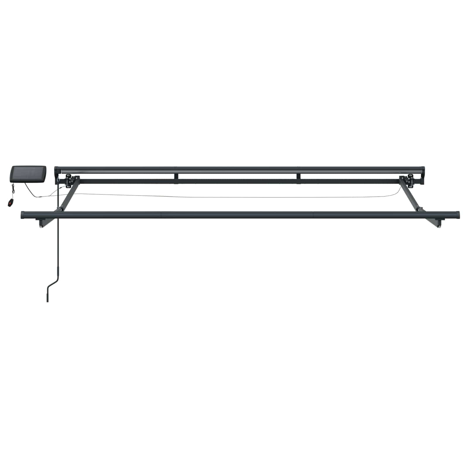 Handmatige Luifelhouder Met Led's 3 X 2 M Groen En Wit (Anthraciet Frame)
