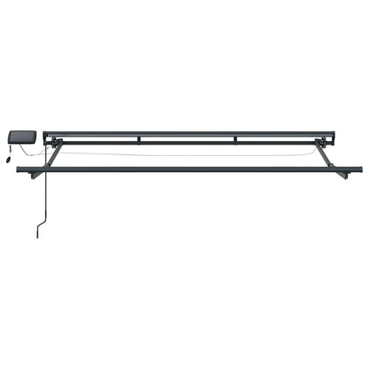 Handmatige Luifelhouder Met Led's 3 X 2 M Groen En Wit (Anthraciet Frame)