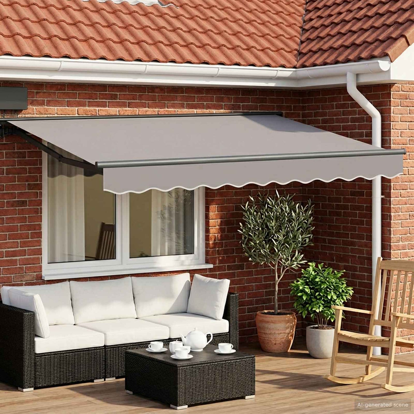 Handmatige Luifelhouder Met Led's Taupe