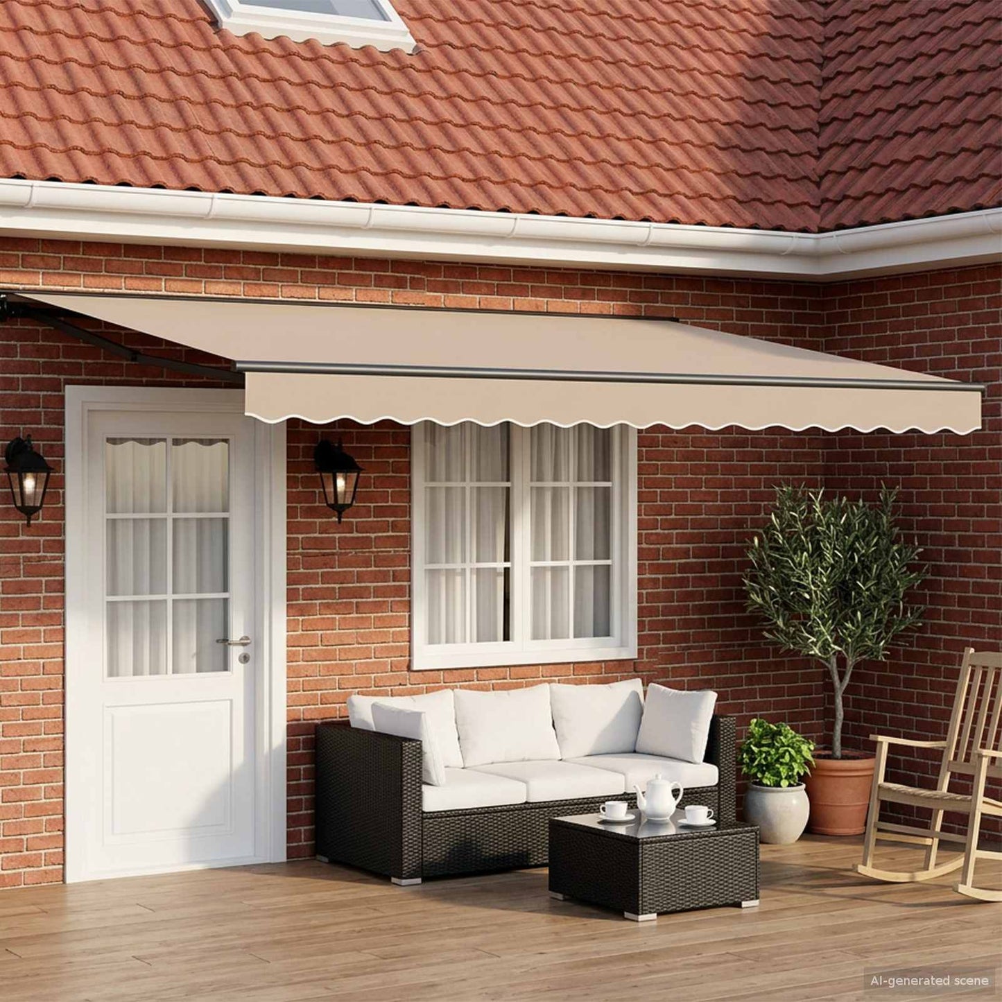 Handmatige Luifelhouder Met Led's Taupe