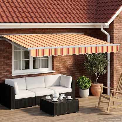 Zijde Frame Multikleur 300 X 200 Cm Polyester Met Pu-Coating Geel En Oranje (Wit Frame)