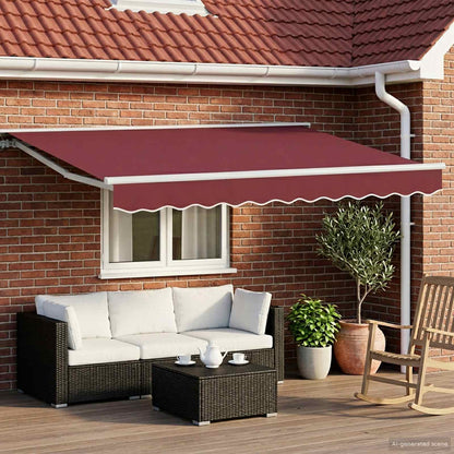 Uitschuifbare Luifel Bordeauxrood Bordeaux (Wit Frame)