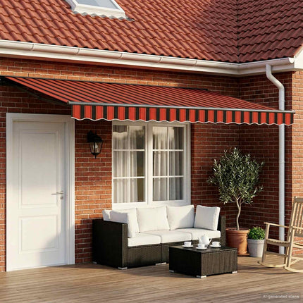 Uitschuifbare Luifel En Oranje, Zwart En Geel (Anthraciet Frame)