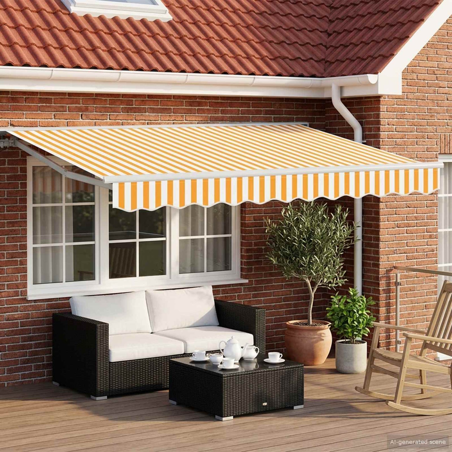 Elektrisch Uittrekbaar Zonnescherm Taupe