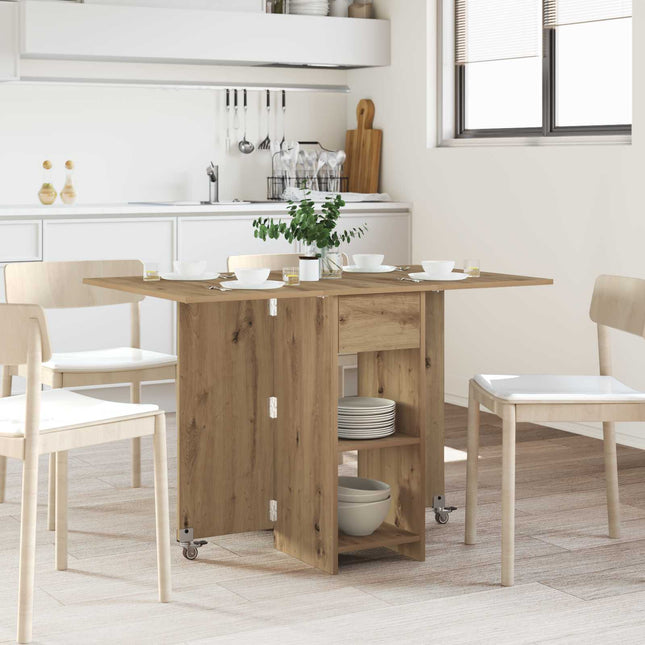 Eettafel 115 X 70 X 75 Cm Bewerkt Hout Rechthoekig