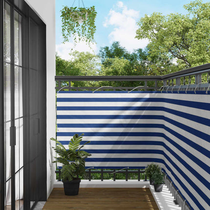 Balkon Scherm Oxford Stof Blauw En Wit