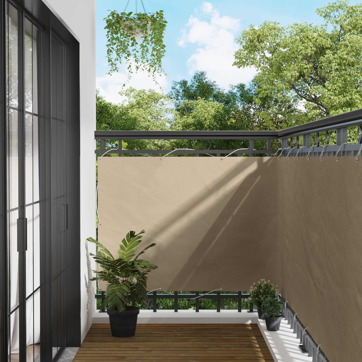 Balkon Scherm Pu Gecoat Oxford Alu Beige