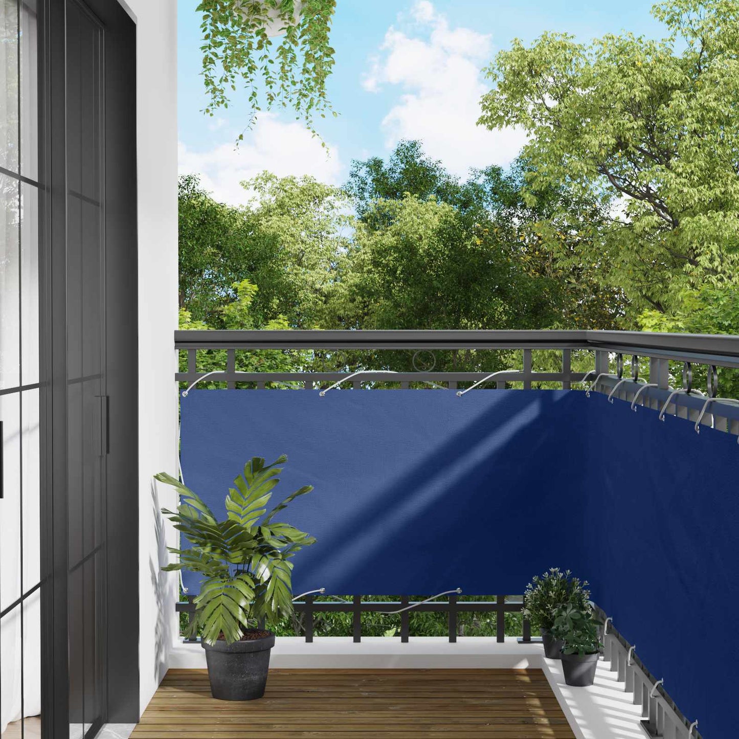 Balkon Scherm Oxford Stof Blauw