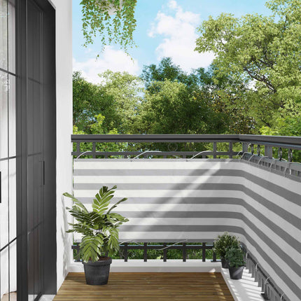 Balkon Scherm . Oxford Stof Lichtgrijs En Wit