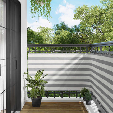 Balkon Scherm . Oxford Stof Lichtgrijs En Wit