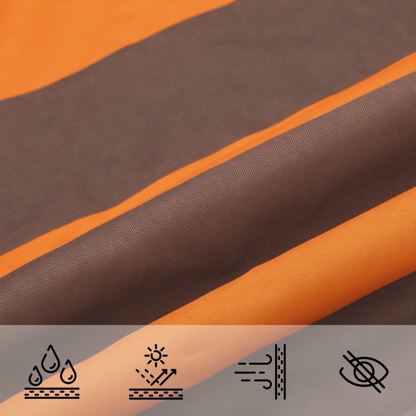 Zonneschaduwzeil 6 X 2 M 100% Polyester Oxford Oranje En Bruin