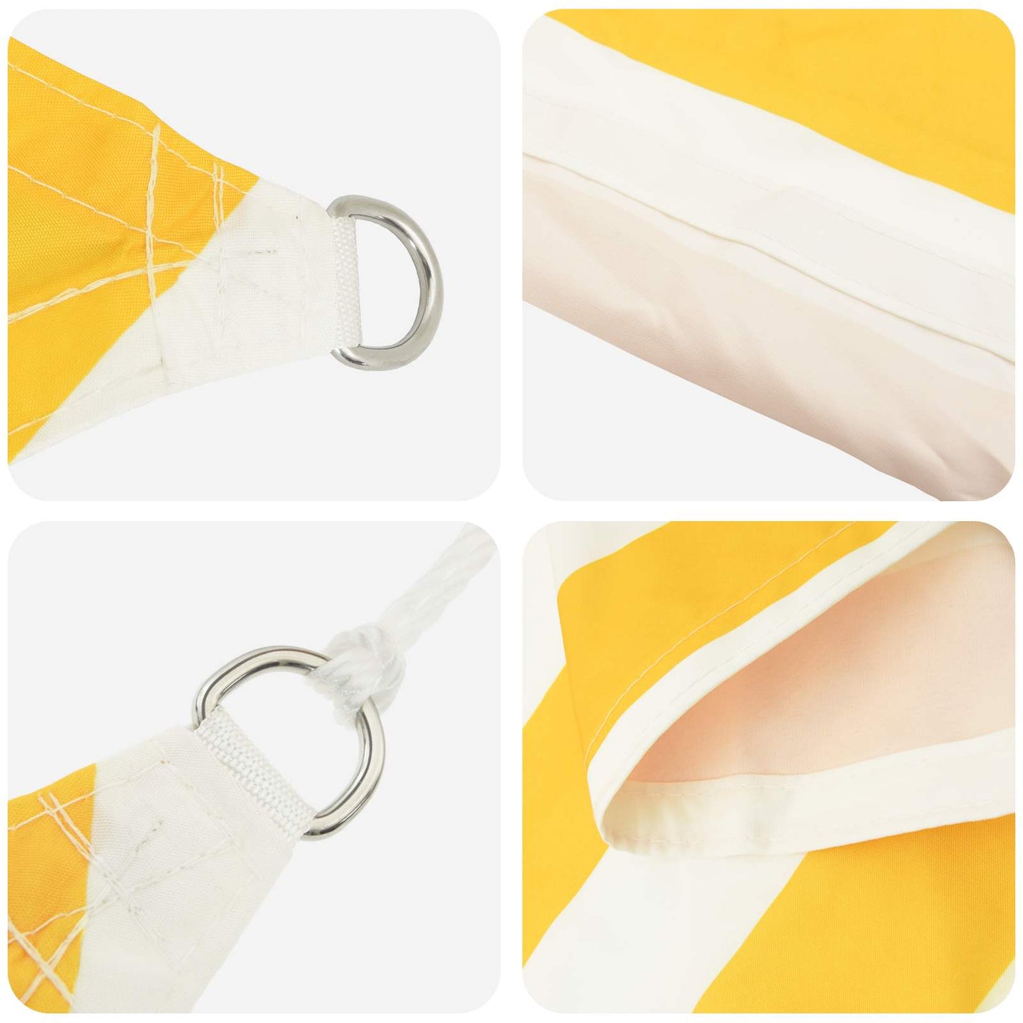 Zonneschaduwzeil 5 X 3 M 100% Polyester Oxford Geel En Wit
