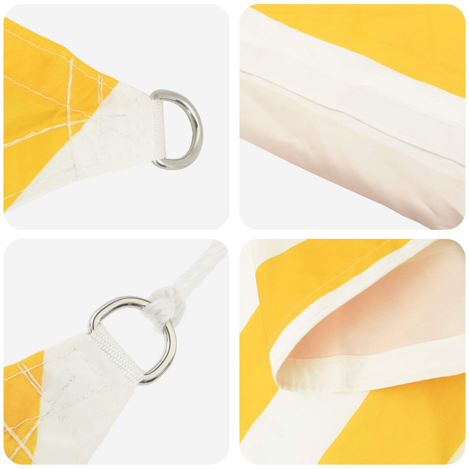 Zonneschaduwzeil 5 X 3 M 100% Polyester Oxford Geel En Wit