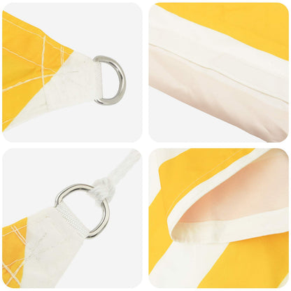 Zonneschaduwzeil 5 X 3 M 100% Polyester Oxford Geel En Wit