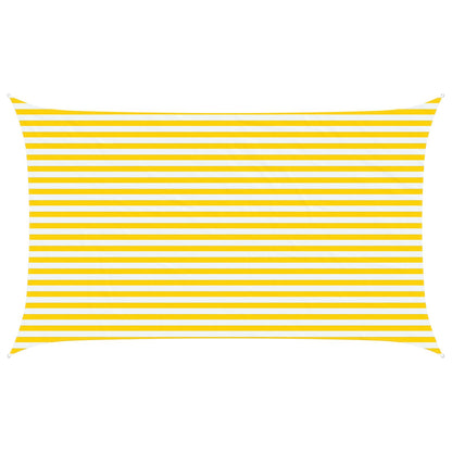 Zonneschaduwzeil 5 X 3 M 100% Polyester Oxford Geel En Wit