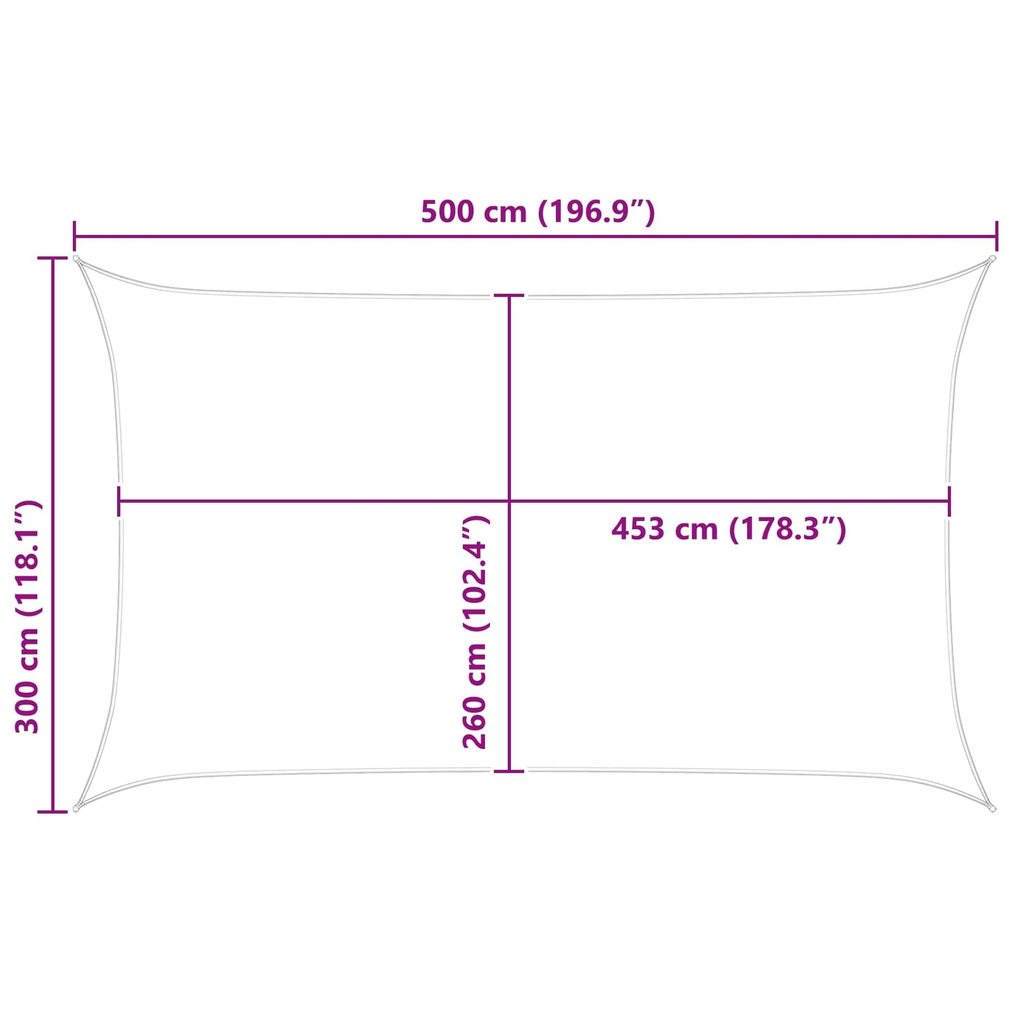 Zonneschaduwzeil 5 X 3 M 100% Polyester Oxford Geel En Wit