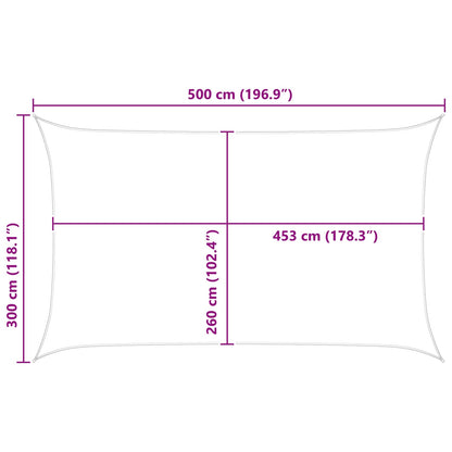 Zonneschaduwzeil 5 X 3 M 100% Polyester Oxford Geel En Wit