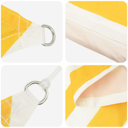 Zonneschaduwzeil 7 X 4 M 100% Polyester Oxford Geel En Wit