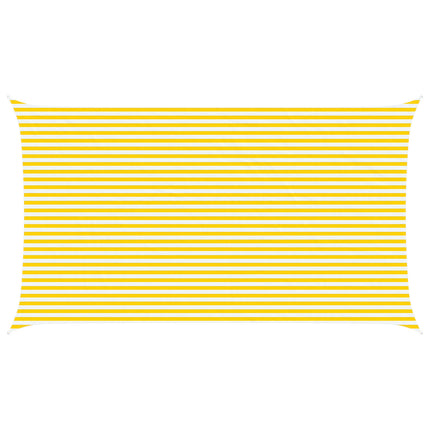 Zonneschaduwzeil 7 X 4 M 100% Polyester Oxford Geel En Wit