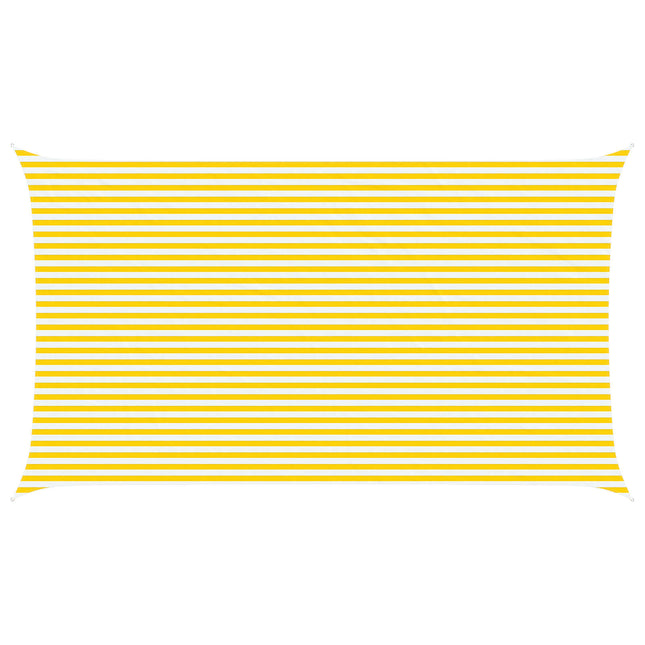 Zonneschaduwzeil 7 X 4 M 100% Polyester Oxford Geel En Wit