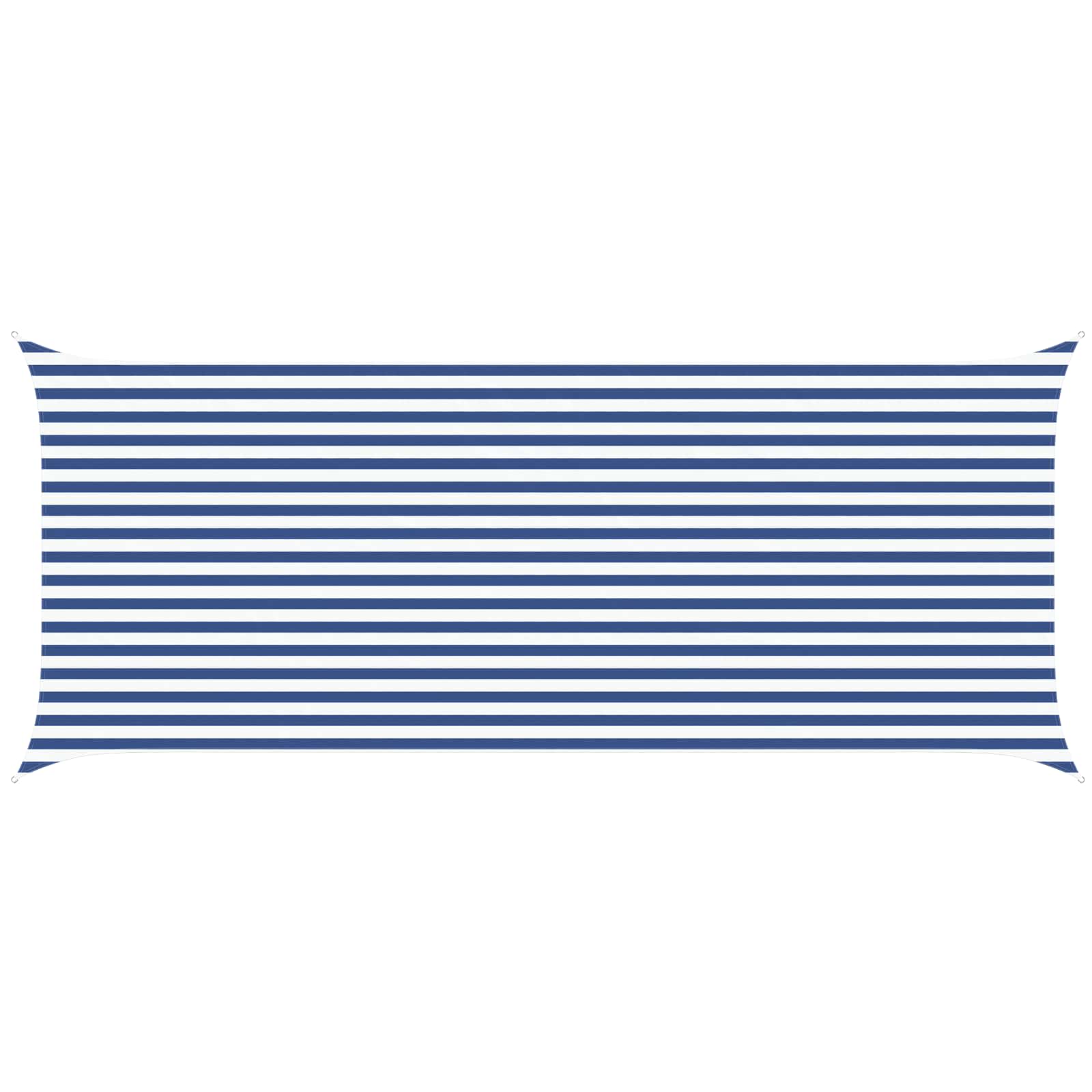 Zonneschaduwzeil 6 X 2,5 M 100% Polyester Oxford Blauw En Wit