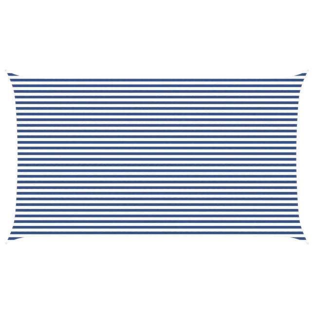 Zonneschaduwzeil 7 X 4 M 100% Polyester Oxford Blauw En Wit