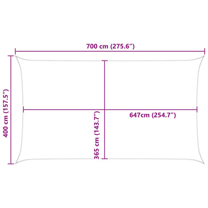 Zonneschaduwzeil . 7 X 4 M Lichtgrijs En Wit