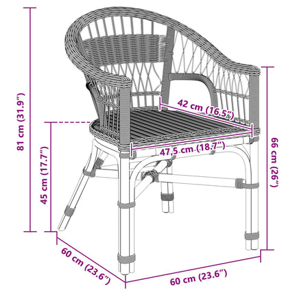 Stapelstoel 60 X 60 X 81 Cm Rattan