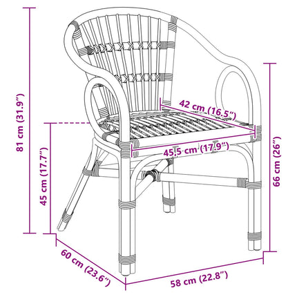 Stapelstoel 58 X 60 X 81 Cm Rattan