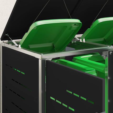 Containerombouw For 2 Bins 240L Roestvrij Staal