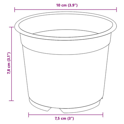 Bloempot 200 pcs Zwart Ø 15 x 12.5 cm Kunststof