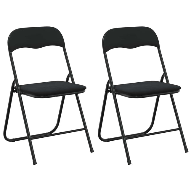 Inklapbare Stoel 2 Pcs Zwart 48 X 44 X 78 Cm Fluweel