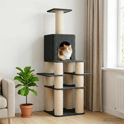 Kattenboom Met Sisal Krabpalen 180 Cm